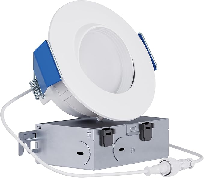 HALO RA 4-Inch Canless LED Recessed Downlight with Adjustable Gimbal, Selectable Lumens and Color Temperatures, Dim-to-Warm - RA6LS9FSD2W1EWHDM