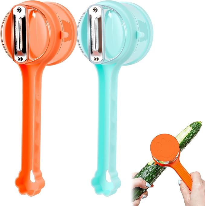 2026 New Kitchen Special Fruit Peeler With Box Storage, Upgrade Vegetable Peeler With Catcher Peeler, Peelers For Kitchen, Double-Sided Stainless Steel Multi-Function Peelers (Blue+Orange)