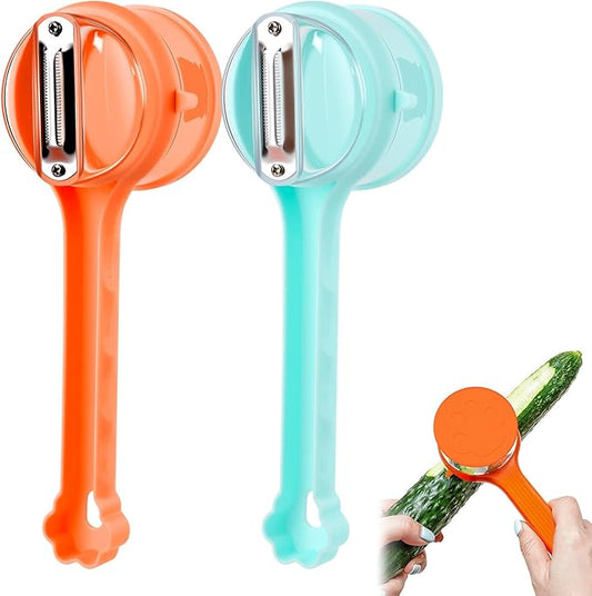 2026 New Kitchen Special Fruit Peeler With Box Storage, Upgrade Vegetable Peeler With Catcher Peeler, Peelers For Kitchen, Double-Sided Stainless Steel Multi-Function Peelers (Blue+Orange)