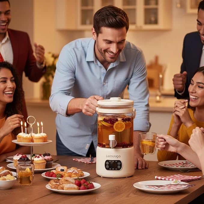 Lemuugo Electric Tea Maker, 3L Multi-Function Kettle for Brewing Tea, Wine, Soup, Fruit Enzyme，Large capacity