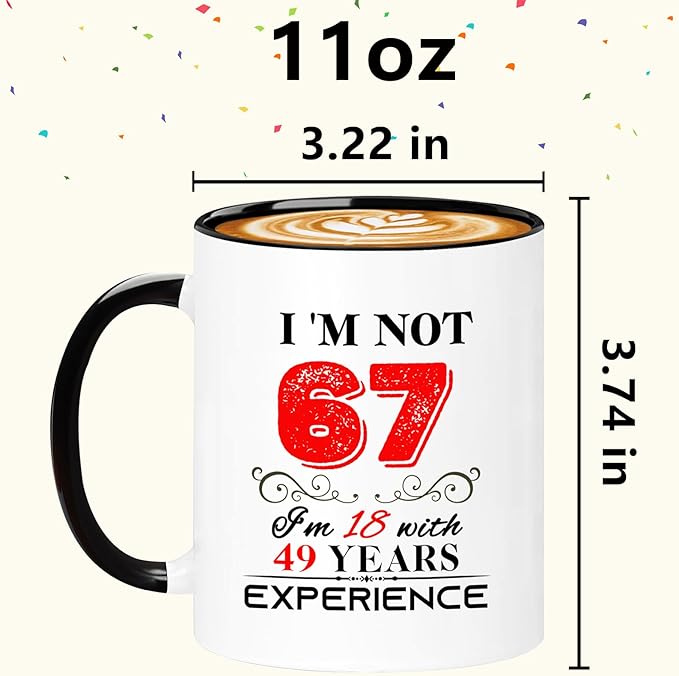 1958 67th Birthday Mug for Women Men, Turning 67 Year Old Birthday Gifts for Mom, Dad, Grandma, Grandpa, Wife, Husband, Daughter, Sister, Best Friends, Coworkers, Her, Him, 11oz Coffee Cup