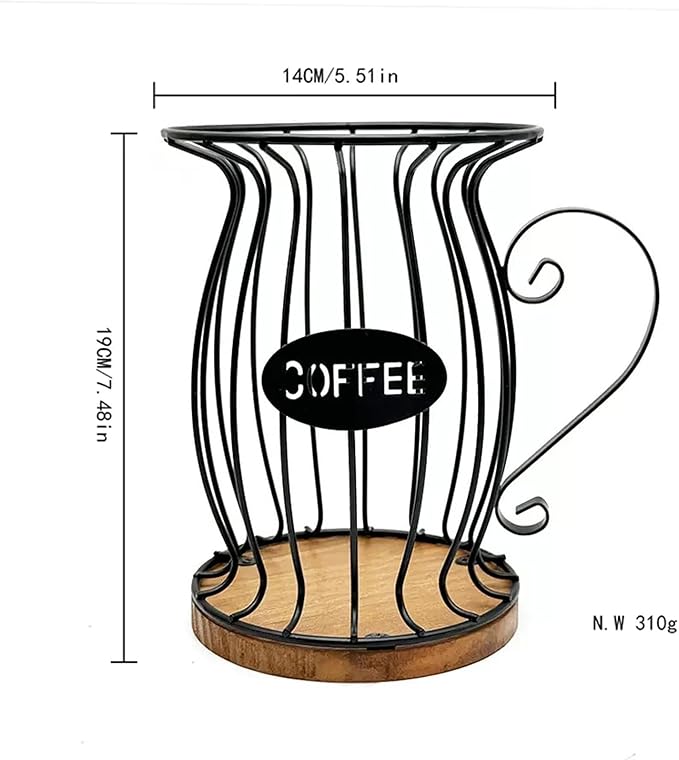 Coffee Pods Holder Organizer, Large Capacity Nespresso Storage and Organization Creamer Container Basket for Kitchen Counter Countertop Office Kpop Desktop Stand organizador de cafe (Circular Grid)