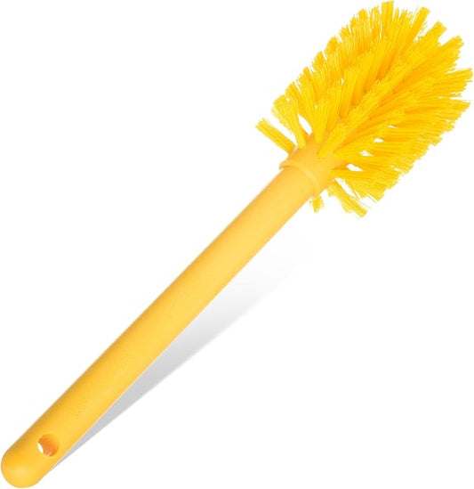 SPARTA Large Water Bottle Brush Ideal for Wide-Mouth Jars, Bottles and Tumblers, Dishwashing Tool with Handle for Home and Commercial Kitchens, Plastic, 12 Inches, Yellow