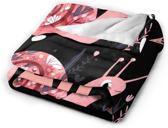 Snails Blanket Gifts for Girls Women Snail Stuff Throw Blankets Cozy Plush Fleece Flannel Fuzzy for Bed Decor 60"X50"