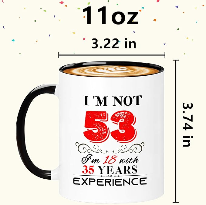 1972 53th Birthday Mug for Women Men, Turning 53 Year Old Birthday Gifts for Mom, Dad, Grandma, Grandpa, Wife, Husband, Daughter, Sister, Best Friends, Coworkers, Her, Him, 11oz Coffee Cup