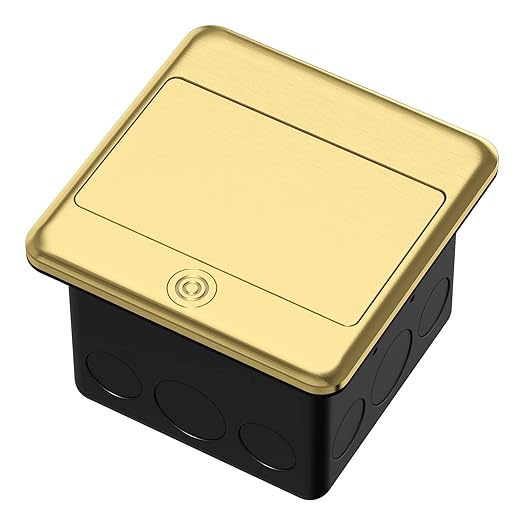 KYHSHJ Pop Up Floor Electrical Outlet with 20 Amp Stainless Steel GFCI Tamper Receptacle Outlet， Corrosive Resistant Hardware，ETL Listed,Brass
