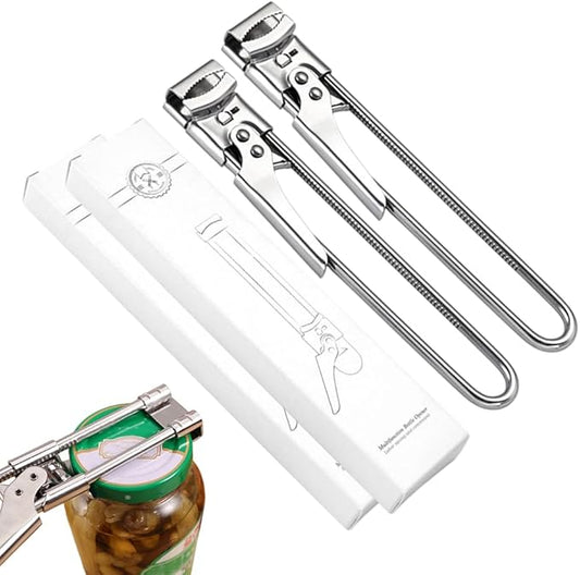 Adjustable Stainless Steel Jar Opener, 2026 New Can Opener for Weak Hands, Multifunctional Jar Lid Gripper Bottle Opener with Non Slip Grip, Kitchen Gadgets Accessories (2, S)