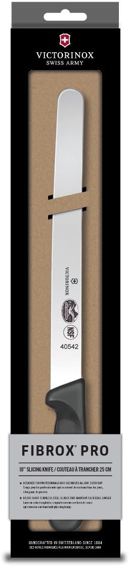 Victorinox Fibrox 10-Inch Slicing Knife with Round Tip and Black Handle