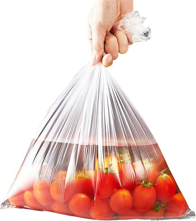 14x20 Plastic Produce Bags on a Roll - Clear Plastic Bags for Food, Vegetable, Fruits, Bread, Pet Bags and Grocery Clear Bag- 350 Bags/roll (14''x20'', 1 Roll)