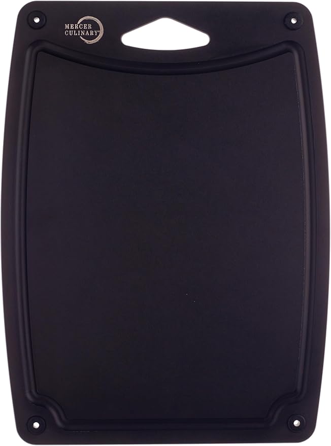 Mercer Culinary Composite Cutting Board-14 1/2" X 11", with Non Slip Feet and Juice Groove, Black