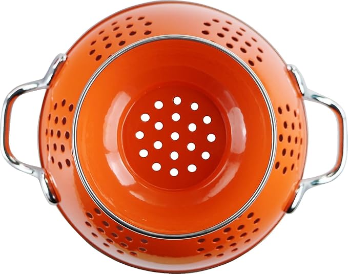 Calypso Basics by Reston Lloyd Powder Coated Enameled Colander, 5 Quart, Orange,88500
