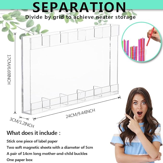 Straw Holder for Cabinet Door, Acrylic Straw Organizer Storage Dispenser, Space Saving Kitchen Accessories Container with Ultra Sticky Adhesive Strips