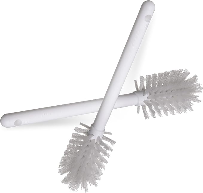 SPARTA Large Water Bottle Brush Ideal for Wide-Mouth Jars, Bottles and Tumblers, Dishwashing Tool with Handle for Home and Commercial Kitchens, Plastic, 12 Inches, White