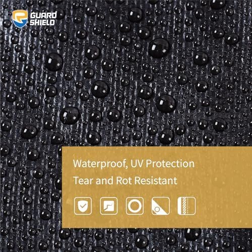 GUARD SHIELD Tarps Heavy Duty Waterproof 10x20 Feet Black Poly Tarp Cover Outdoor Thick UV Resistant Tarpaulin with Grommets 10mil