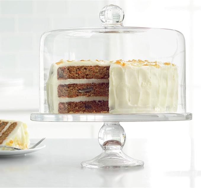 Artland Simplicity Cake Stand with Straight Sided Dome - Flawless Glass, Tall Cake Friendly, Secure Design, Elegant Craftsmanship, Gift Ready, Durable, Designed by Artland