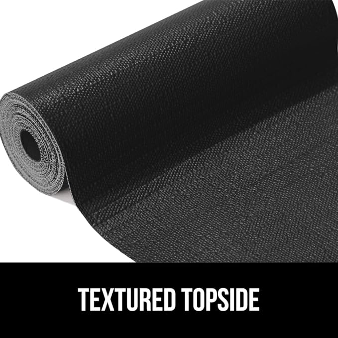 GORILLA GRIP DripGuard Shelf Liner, Non Adhesive Drawer and Kitchen Cabinet Protector, Slip Resistant BPA Free Smooth Surface Plastic Liners for Cabinets, Bathrooms, Closets, 12x240 Inch, Black
