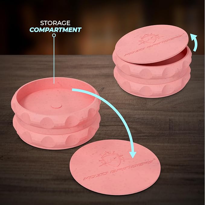 2.5" Spice Grinder 2-Piece, Strong Grip By Kozo. (Pink)