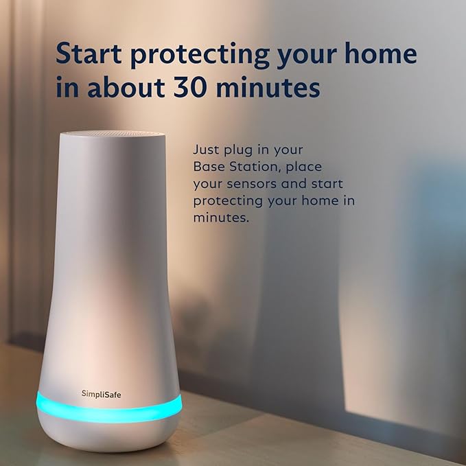 SimpliSafe 6 Piece Wireless Home Security System with Outdoor Camera - Optional 24/7 Professional Monitoring - No Contract - Compatible with Alexa and Google Assistant