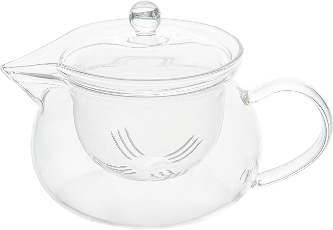 Restaurantware Forma 17 Ounce Glass Teapot 1 Double Wall Glass Tea Kettle - Does Not Chip Reusable Clear Glass Double Wall Teapot Rolled Rim Dishwashable