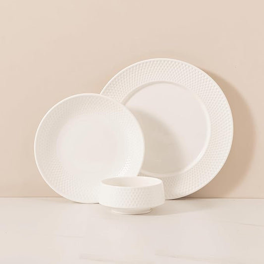 Dinnerware sets plates and bowls sets modern plates,Handmade Reactive Glaze Stoneware Plates and Bowls Sets,Highly Scratch Resistant Dishwasher & Microwave Safe Dishes Set (style - 6, 4 - Set (12pcs))