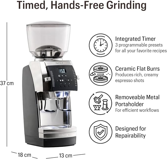 Baratza Vario+ Flat Ceramic Burr Grinder (Black)