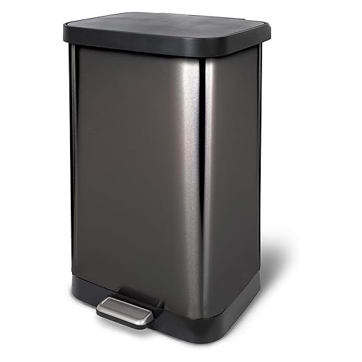 Glad 20 Gallon / 75.5 Liter Extra Capacity Stainless Steel Step Trash Can with CloroxTM Odor Protection, Pewter