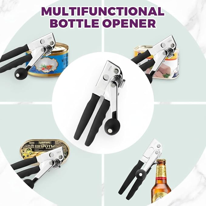 Electric Can Opener – Smooth Edge, Easy One-Touch Can Opener Electric for Seniors with Arthritis, Jar Opener, Compact Countertop Automatic Kitchen Tool for Safe and Effortless Opening