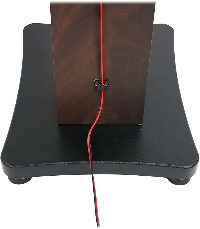 Rockville SS36D Pair 36" Home Speaker Stands, 100Lb Capacity, Fixed Height, Cable Management, Wide Stable Base, Premium Dark Wood Grain, for Home Theater and Hi-Fi Audio