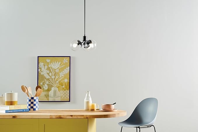 KICHLER Silvarious 3-Light Convertible Pendant, Soft Modern Light with Clear Glass in Black, for Hallway, Dining Nook, Bedroom or Kitchen (9.5" x 16.5"), 52700BKCLR