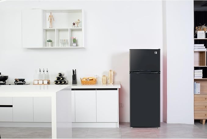 ARCTIC CHEF ACFR741BLACKAMZ6COM Apartment Size-Top Freezer-2 Door Fridge-Adjustable Thermostat Control-Black-7.5 Cubic Feet