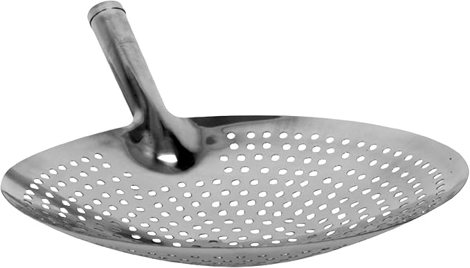 TrueCraftware- 11-inch Oil Skimmer Stainless Steel Hole Size: 6mm- for Cooking and Frying Kitchen Utensils Wire Pasta Strainer Spoon Food Preparation Kitchen Strainer