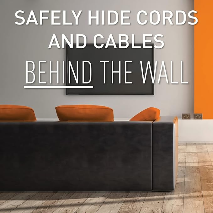 Legrand - Wiremold Cable Hider for Wall Mount TV, White In Wall Cable Concealer for In Wall Cord Management, Hide TV Cords for Wall Mount TV, In Wall ZKT101