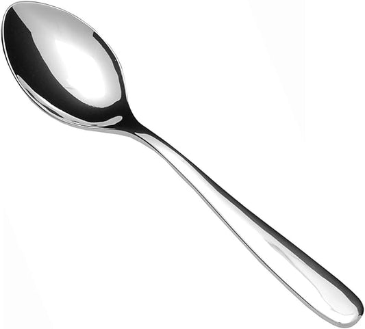 Fortessa Grand City 18/10 Stainless Steel Flatware Dessert/Oval Soup Spoon, Set of 12