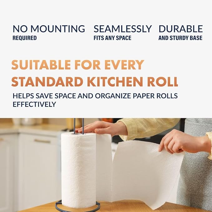 Newhouse Paper Towel Holder NHPTH-001-1PK, Dining Table, Kitchen Table or Countertop Paper Towel Holder, Great Apartment Essential, Home and Kitchen Décor