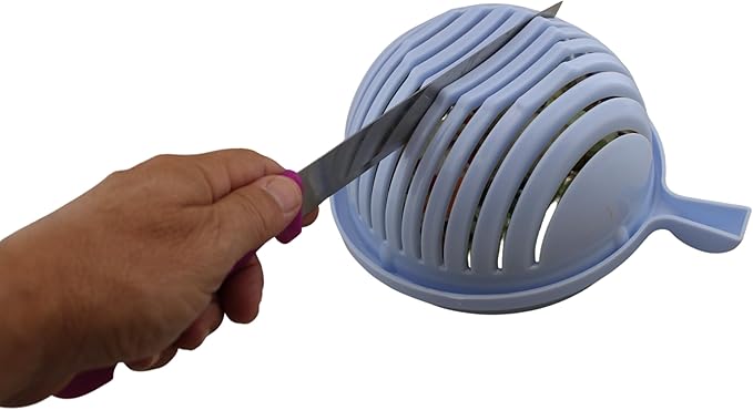 Quick Salad Maker Chopper Salad Cutter Bowl Swiftly Dice Fruits & Vegetables, BPA-Free Healthy Meals and Salads in Minutes Multi-functional (Blue)