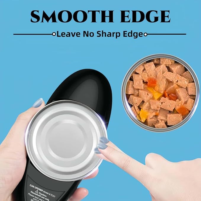 Electric Can Opener, Hands Free One Touch Automatic Can Openers Fit Different Can Sizes and Shape with No Sharp Edges for Kitchen, Kitchen Gadgets for Senior with Arthritis