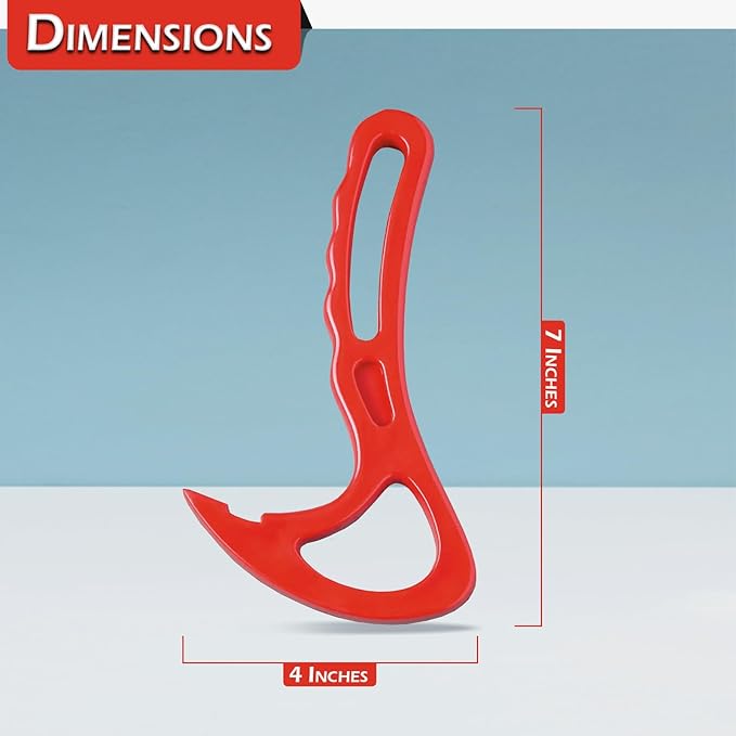 Home-X Pull Tab Can Opener - Manual Ring Pull Can Tab Opener - Easy Open Can Opener for Seniors, Protecting Nails or Arthritis - Dishwasher Safe Can Tab Opener Tool for Kitchen and Outdoors - Red