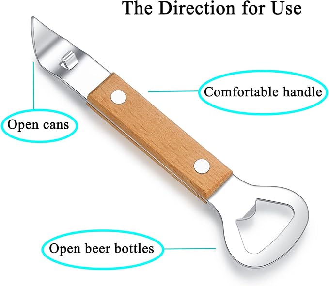 Can Punch Bottle Opener, Manual Stainless Steel Can Opener 2 Pack