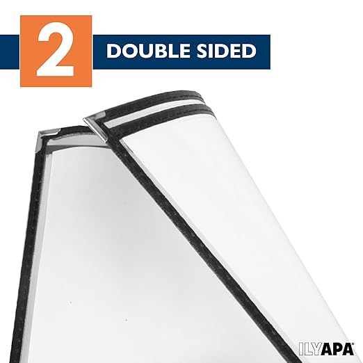Ilyapa 30 Pack of Menu Covers 8.5 x 14 Inch Paper - Single Page, 2 View, Double Stitched Sleeves 8.5 x 14 Inches, Two Clear Viewing Surfaces