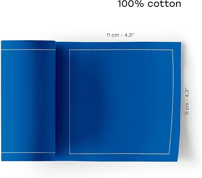 Cotton Cocktail Napkin - 4.3 x 4.3 in - 50 units per roll - Royal Blue