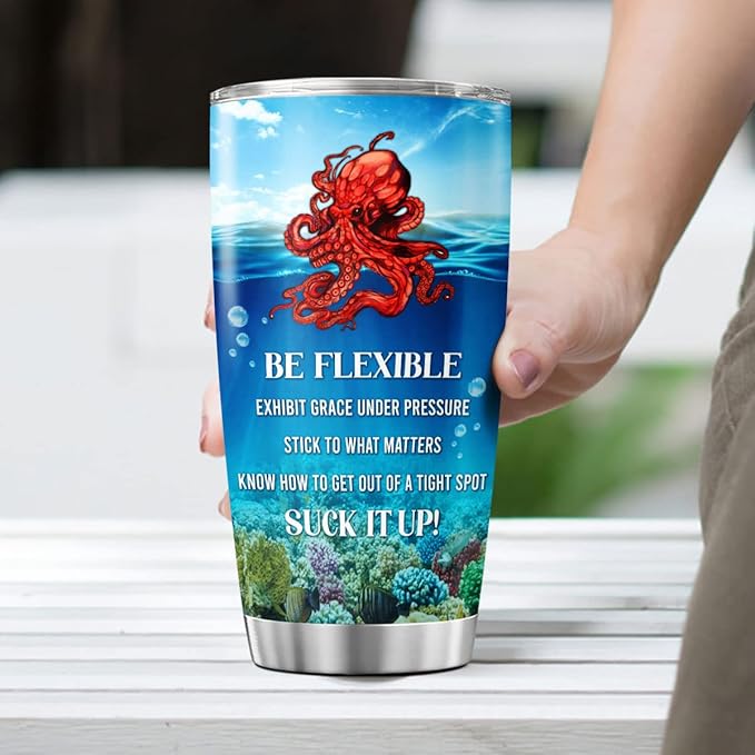 CUBICER Octopus Coffee Tumblers Insulated Tumbler Gifts For Octopus Lovers Women Men Birthday Large 20 Oz Mug Cup Stainless Steel Travel Mugs Accessories Room Decor Supplies