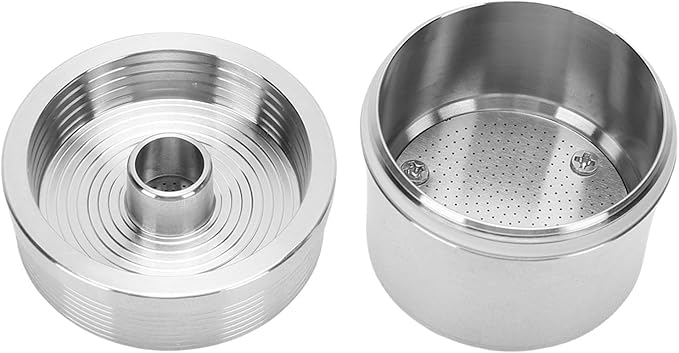 Sanpyl Reusable Coffee Pod for Coffee Machine, 304 Stainless Steel Filter Refillable Coffee Capsule with Brush Spoon