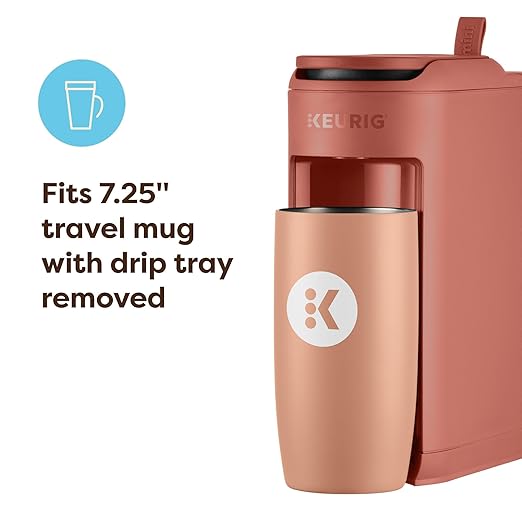 Keurig K-Mini Mate Single Serve Coffee Maker – Ultra-Compact 4” Width, Travel Mug Friendly, Ideal Holiday Gift for Small Spaces, Red Rocks