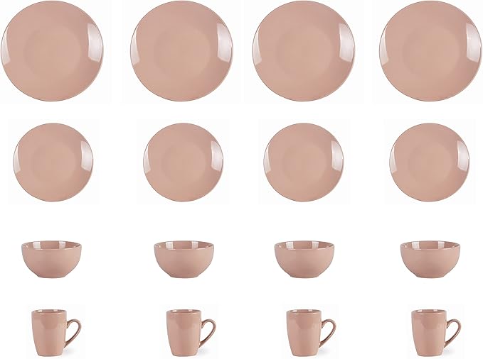 Color Wave Stoneware Dinnerware Set (16pc Set, AutumnBeige)