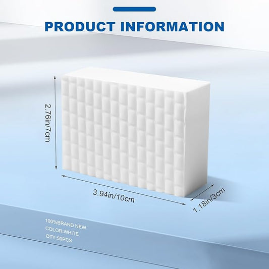 50 Ct Thick Melamine Sponges 1.18in - Sink, Bathtub & Tile Cleaner(Ultra-Durable)
