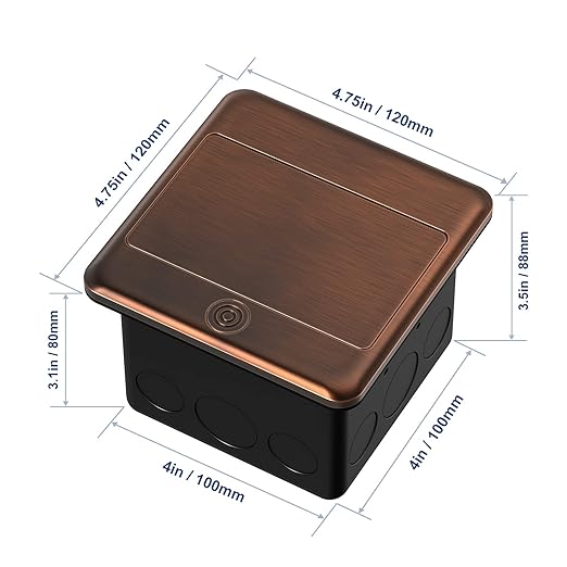 KYHSHJ Pop Up Floor Electrical Outlet with 20 Amp Stainless Steel GFCI Tamper Receptacle Outlet, Corrosive Resistant Hardware，ETL Listed， (Bronze)