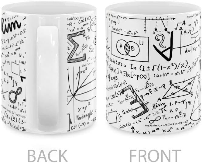 MUGBREW Math Equations Whiteboard Ceramic Coffee Mug Tea Cup, 11 OZ