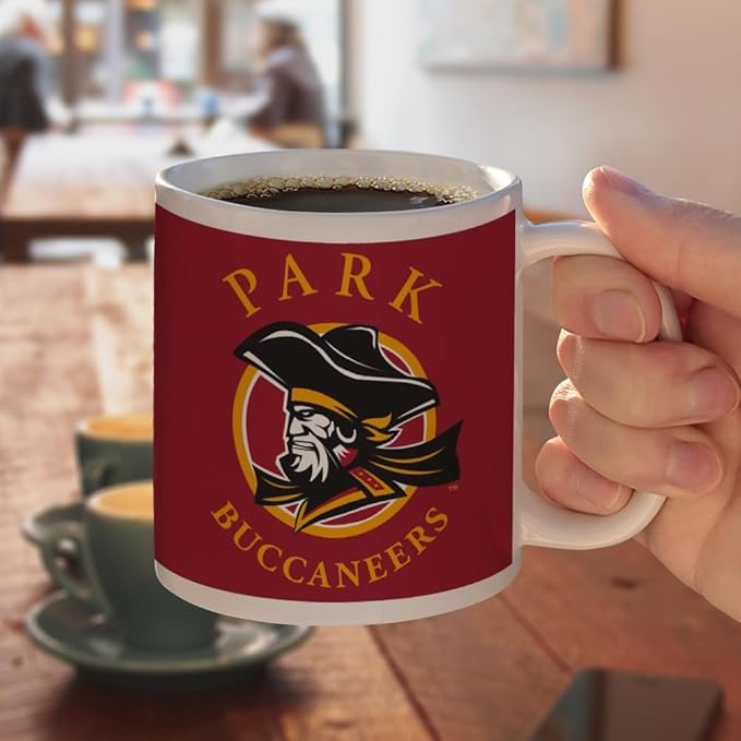 Park University Primary Logo Ceramic Coffee Mug, Novelty Gift Mugs for Coffee, Tea and Hot Drinks, 11oz, White