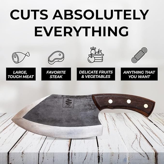 COOLINA The Ultimate Meat Lover 4-Knife Set - Premium Hand-Forged High-Carbon Steel Kitchen Knives: Versatile Promaja, Heavy-Duty Lixy, Precision Daozi, and Multi-Functional Tungsten
