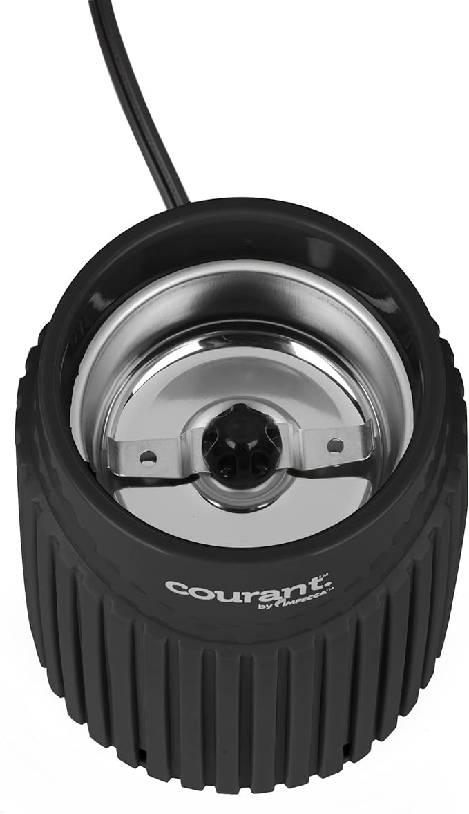 Courant Electric Coffee Grinder One Touch, Coffee Bean and Spice Grinder, With Heavy-Duty Stainless Steel Blades Durable Base,150 Watt Powerful Motor, Black